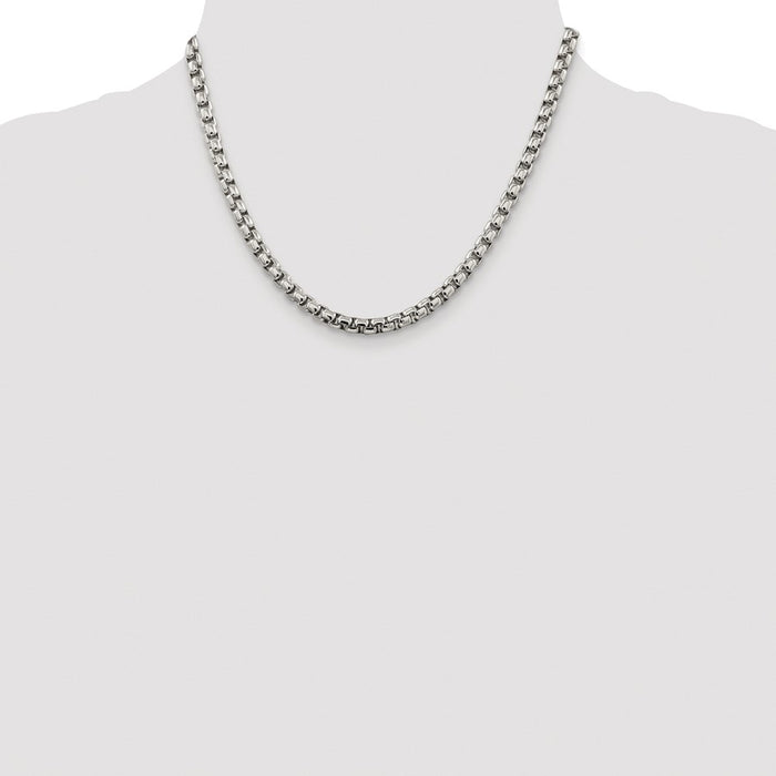 Buy Exclusive 5.2mm Rhodium-Plated Sterling Silver Box Chain - Stylish Value-4