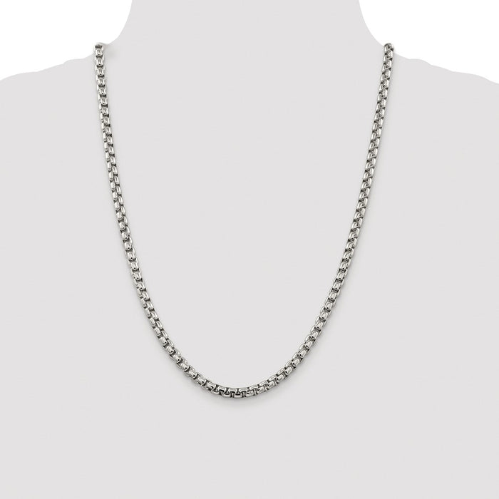 Buy Stylish Rhodium-Plated Sterling Silver 5.2mm Box Chain - Luxury Value-4