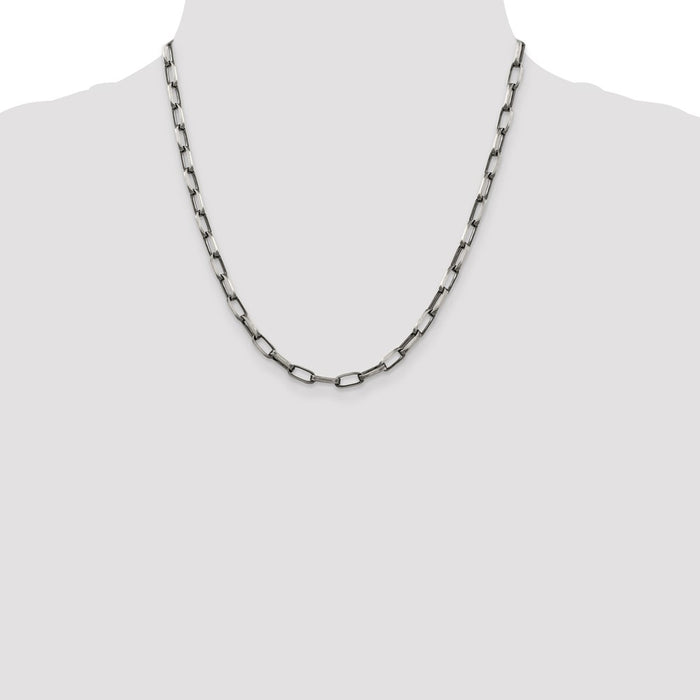 High-Quality Antiqued Sterling Silver 4.8mm Chain | Stylish Open Links-4