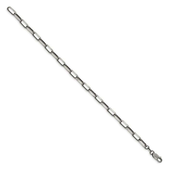 Buy Exclusive 4.8mm Antiqued Sterling Silver Elongated Open Link Chain-2