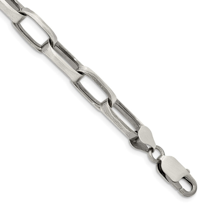 Buy Stylish Antiqued Sterling Silver 8mm Elongated Open Link Chain-1