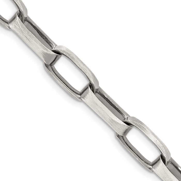 Buy Stylish Antiqued Sterling Silver 8mm Elongated Open Link Chain - Value!-1