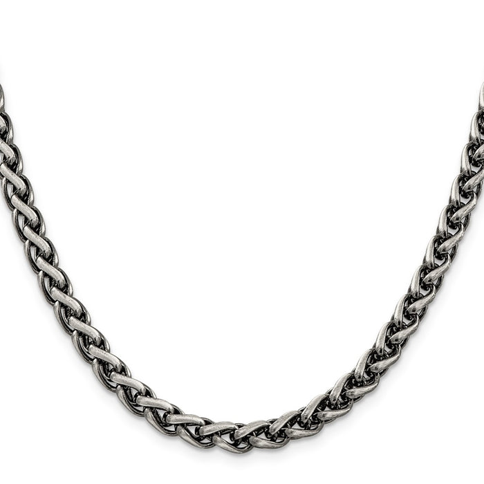 Buy Stylish Antiqued 6mm Round Spiga Chain in Sterling Silver - Affordable Value!-2