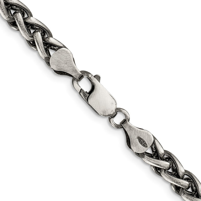 Buy Exclusive 6mm Round Spiga Chain in Antiqued Sterling Silver - Stylish Value-3