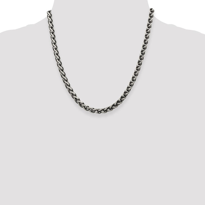 Buy Stylish Antiqued 6mm Round Spiga Chain in Sterling Silver - Affordable Value!-4