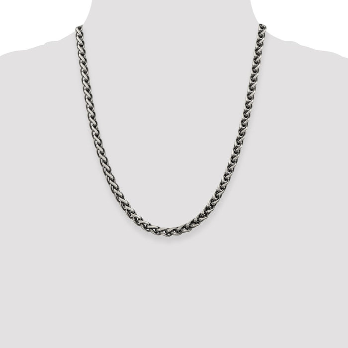 Buy Exclusive 6mm Round Spiga Chain in Antiqued Sterling Silver - Stylish Value-4
