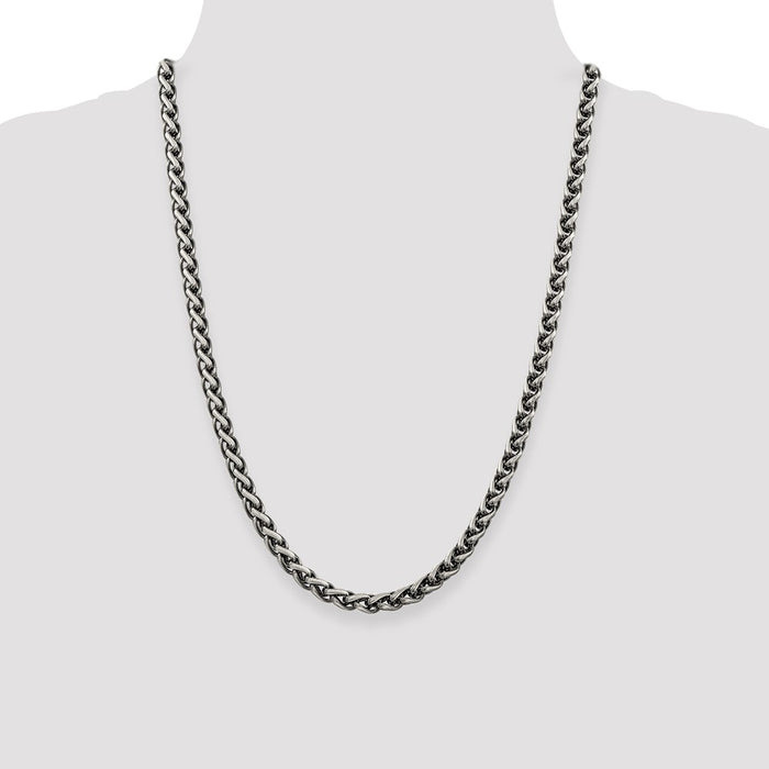 Buy Stylish 6mm Round Spiga Chain in Antiqued Sterling Silver - Value Piece-4