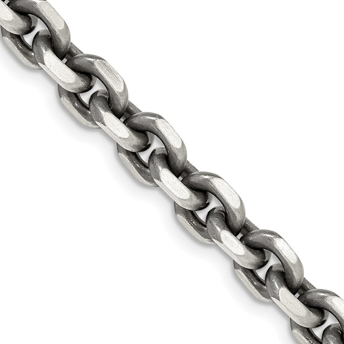 High-Quality Antiqued Sterling Silver 7.0mm Open Link Chain - Stylish Value!-1