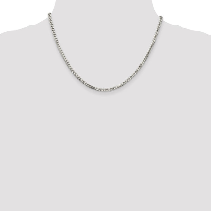 Buy Stylish 3.15mm Polished Sterling Silver Curb Chain - Affordable Luxury-4