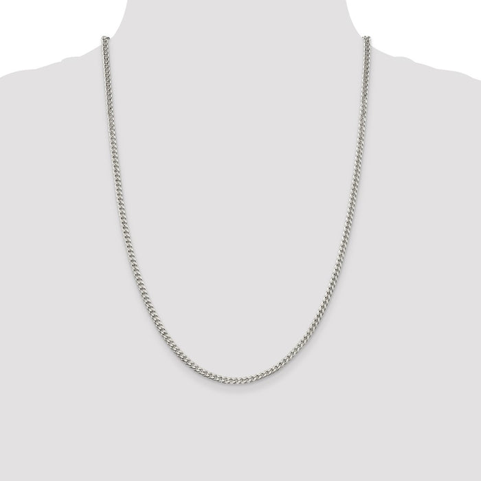 Buy Polished 3.15mm Sterling Silver Curb Chain - Stylish & Affordable Value!-4