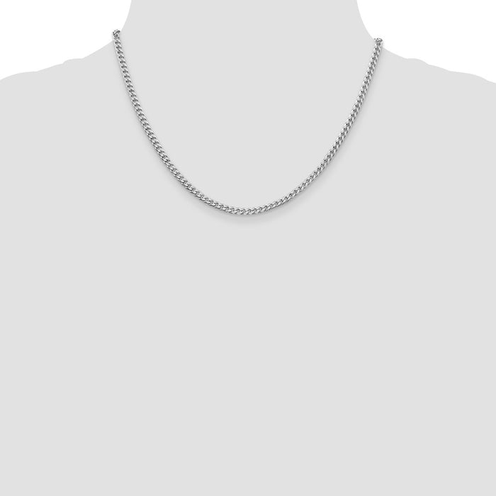 Exclusive 3.15mm Polished Curb Chain in Rhodium-Plated Sterling Silver-4
