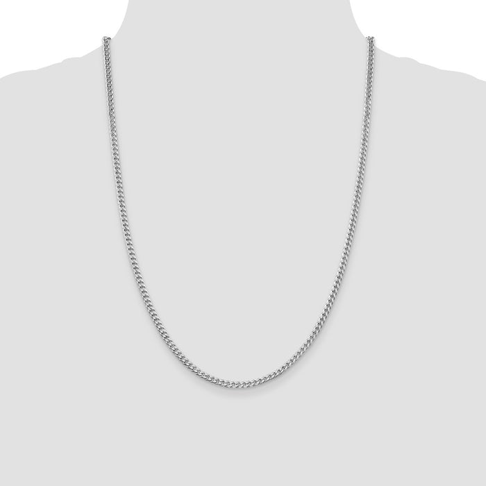 Exclusive 3.15mm Polished Curb Chain in Rhodium-Plated Sterling Silver-4