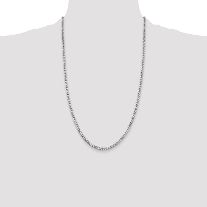 Buy Stylish 3.15mm Polished Curb Chain in Rhodium-Plated Sterling Silver-4