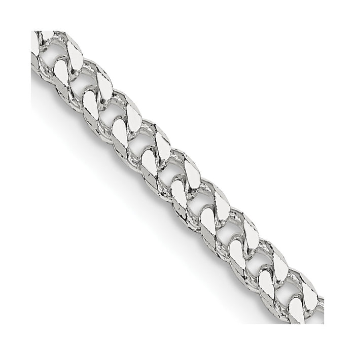 High-Quality 3.15mm Polished Sterling Silver Curb Chain - Stylish Value Deal!-1