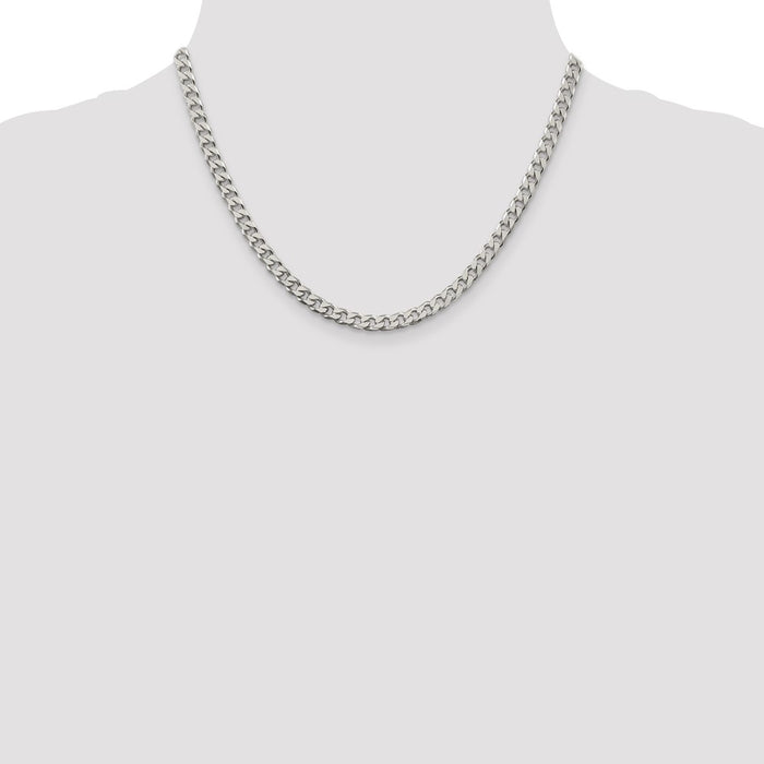 Buy Exclusive 5mm Polished Sterling Silver Curb Chain - Stylish & Affordable!-4