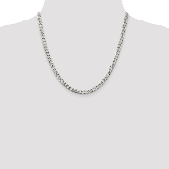 Buy Stylish 5mm Sterling Silver Curb Chain - High-Quality & Affordable!-4