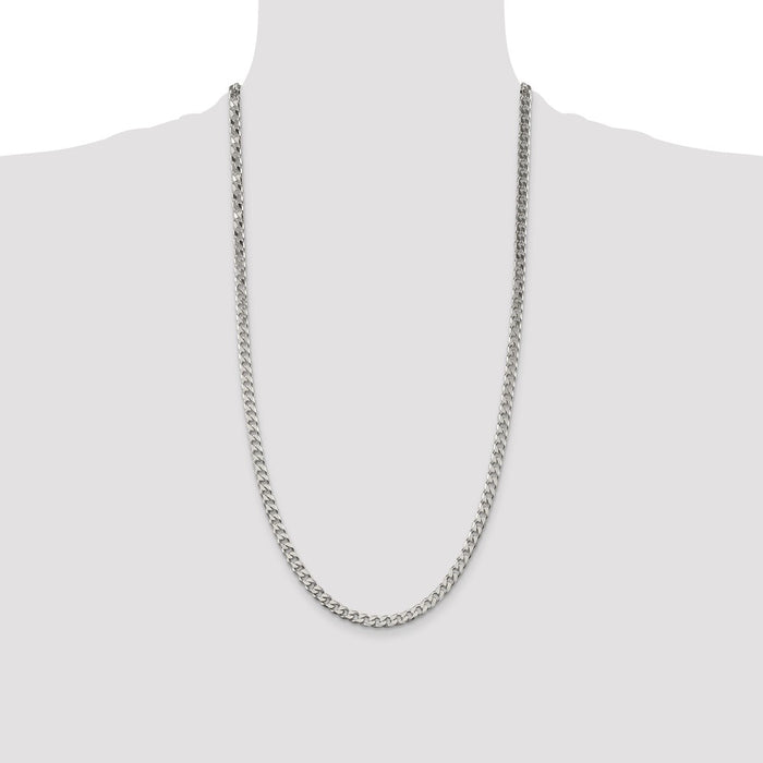 High-Quality 5mm Sterling Silver Curb Chain - Stylish & Affordable Choice!-4