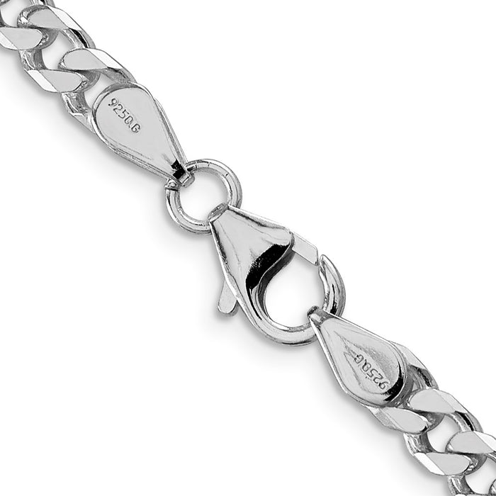 Order Stylish 5mm Rhodium-Plated Sterling Silver Curb Chain - Luxury Value!-3