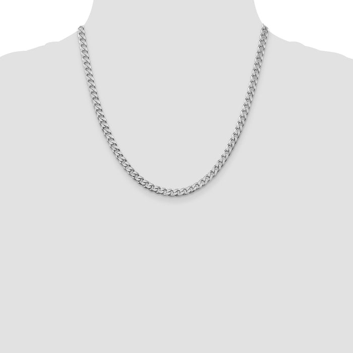 Buy Stylish 5mm Curb Chain in Rhodium-Plated Sterling Silver - High-Quality Value-4