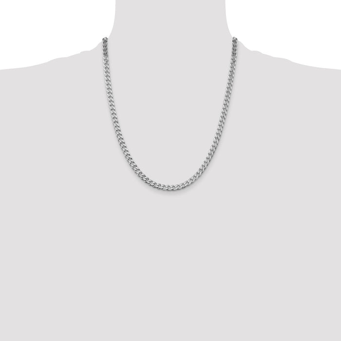 Buy Stylish 5mm Polished Curb Chain in Rhodium-Plated Sterling Silver-4