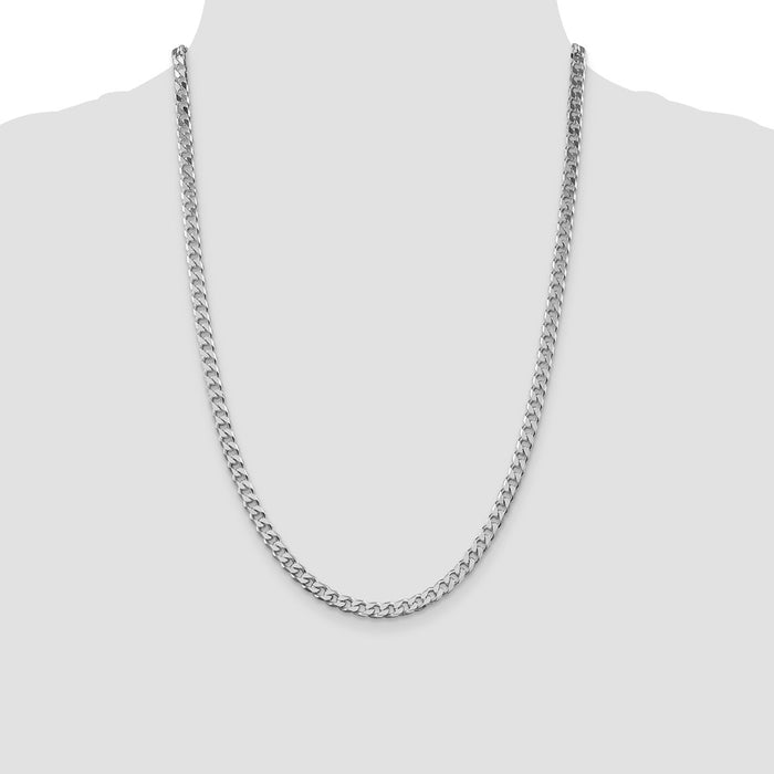 Order Stylish 5mm Rhodium-Plated Sterling Silver Curb Chain - Luxury Value!-4