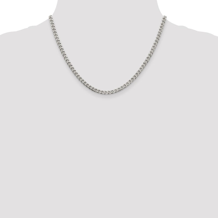 Buy Stylish 3.5mm Polished Sterling Silver Curb Chain - Affordable Luxury!-4