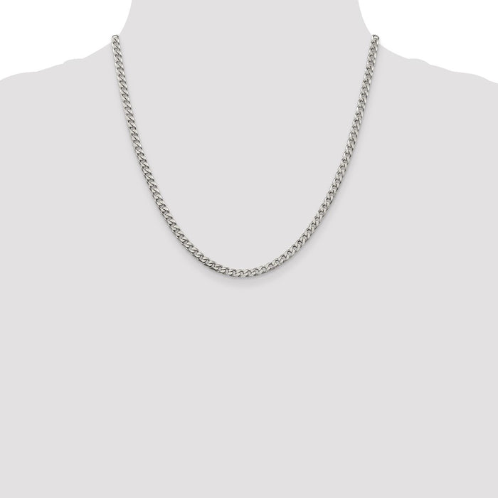 Buy Stylish 3.5mm Polished Sterling Silver Curb Chain - Affordable Luxury!-4