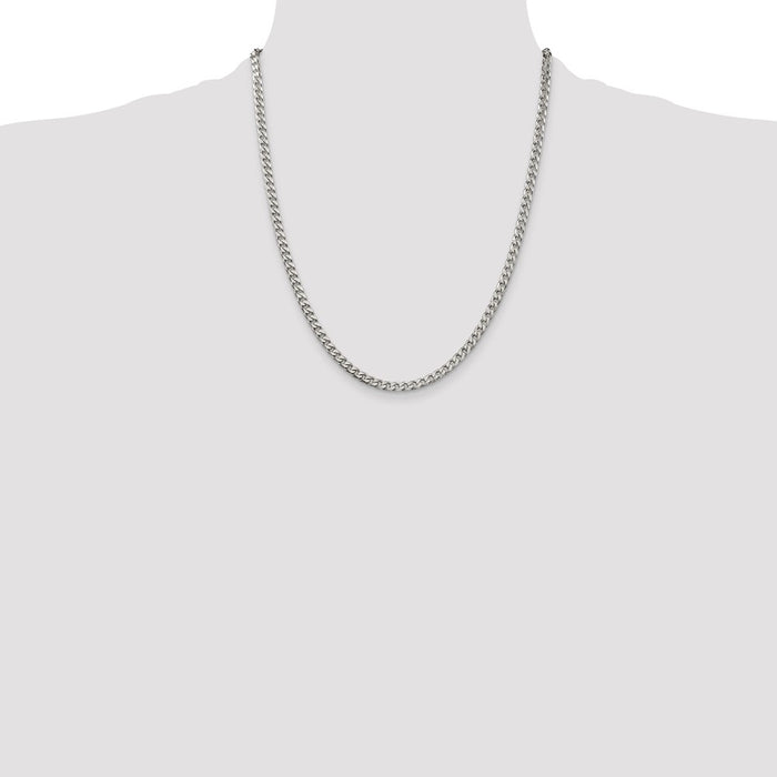 Exclusive 3.5mm Polished Sterling Silver Curb Chain - Affordable Luxury Jewelry-4
