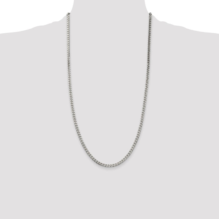 Buy Exclusive 3.5mm Polished Sterling Silver Curb Chain - Stylish Luxury for Less-4