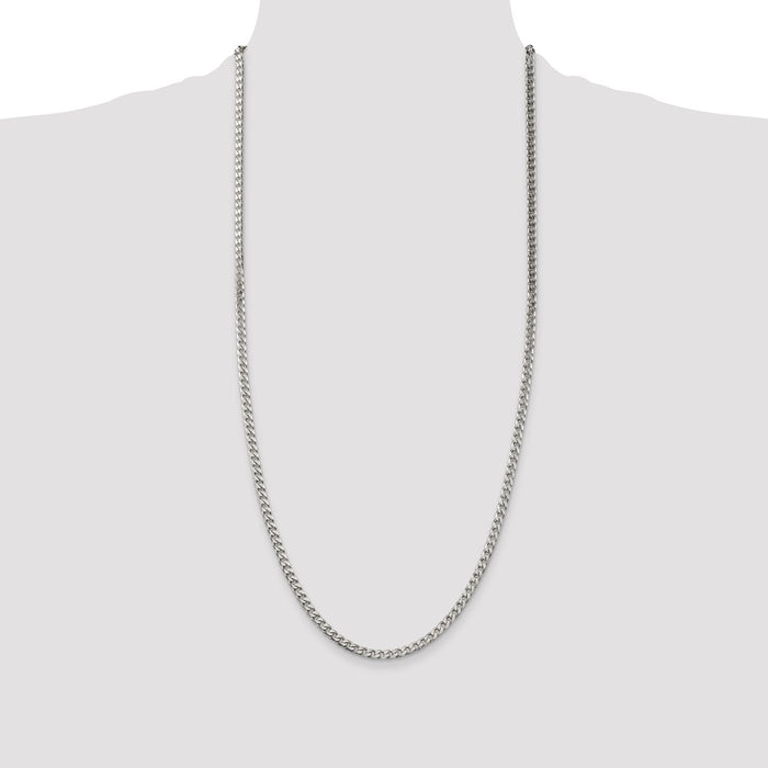 High-Quality 3.5mm Sterling Silver Curb Chain - Stylish & Affordable Jewelry-4