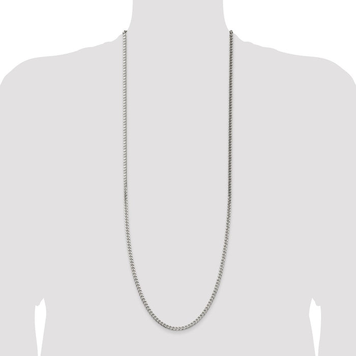 Buy Stylish 3.5mm Polished Sterling Silver Curb Chain - High-Quality Value!-4