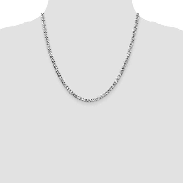 Buy Stylish 3.5mm Rhodium-Plated Sterling Silver Curb Chain - Exclusive Value!-4
