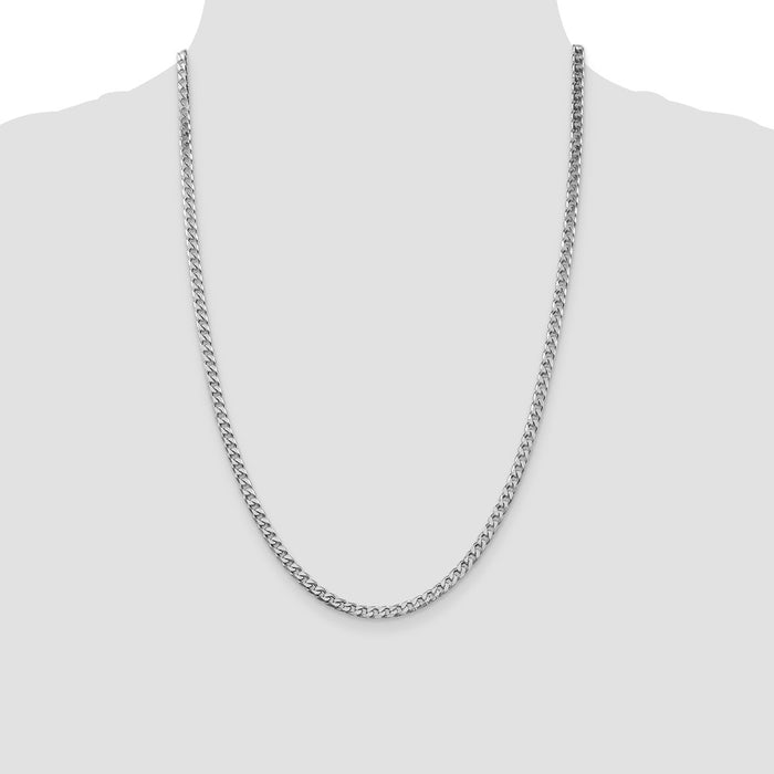 Buy Stylish 3.5mm Rhodium-Plated Sterling Silver Curb Chain - Affordable Elegance-4