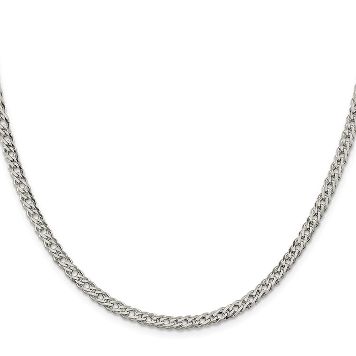 Exclusive 4.25mm Sterling Silver Double Curb Chain - Stylish 6-Sided Design-2