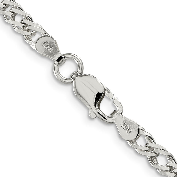 Buy Stylish Sterling Silver 4.25mm Double Curb Chain with 6-Sided Links-3