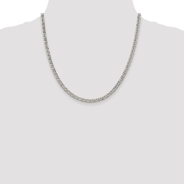 Buy Stylish Sterling Silver 4.25mm Double Curb Chain with 6-Sided Links-4