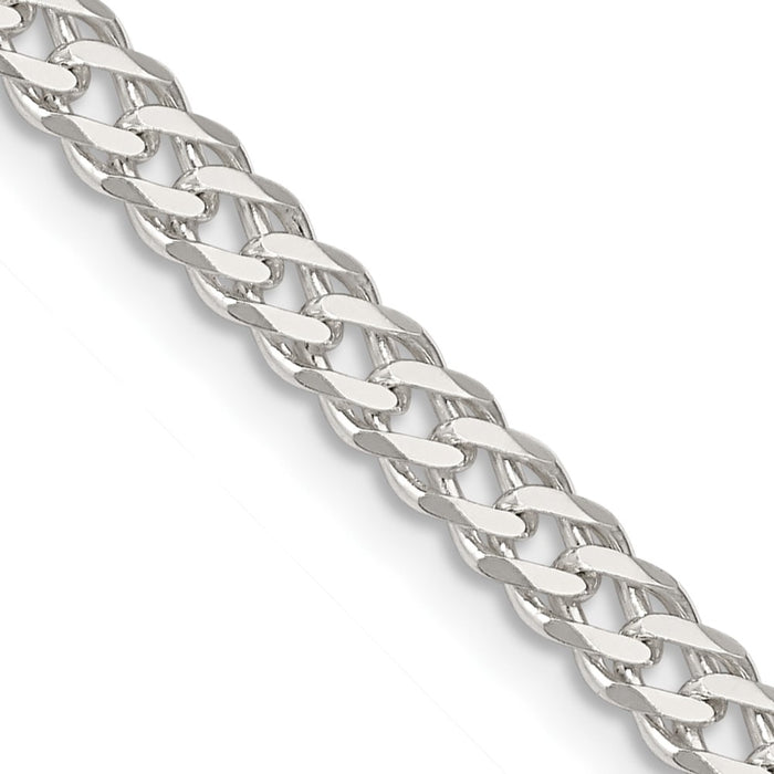 Exclusive 4.25mm Sterling Silver Double Curb Chain - Stylish 6-Sided Design-1