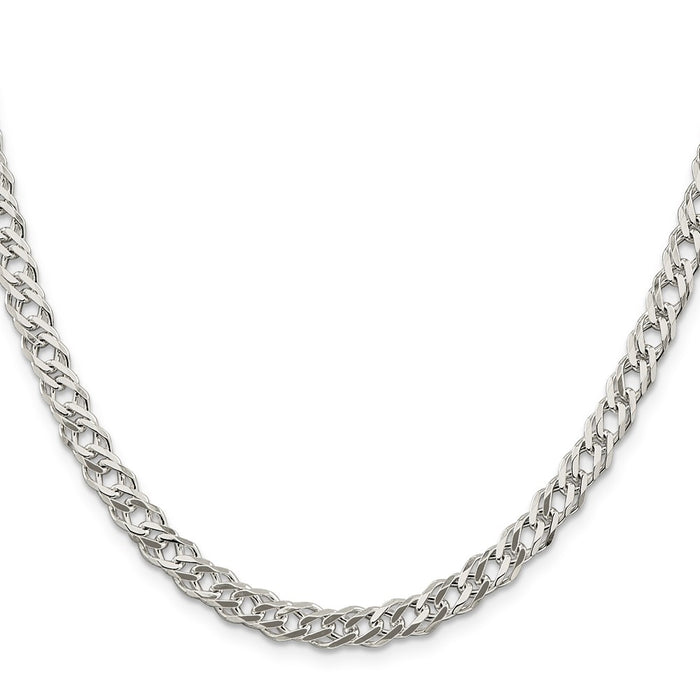 Exclusive 5.65mm Sterling Silver Double Curb Chain - Stylish 6-Sided Design-2