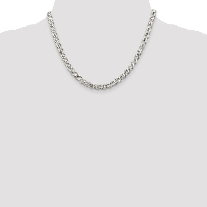 Buy Exclusive 5.65mm Sterling Silver Double Curb Chain - Stylish Flat Design-4