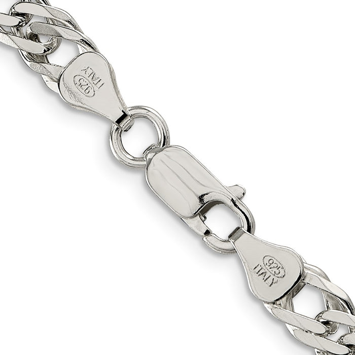 High-Quality 6.25mm Sterling Silver Double Curb Chain - Stylish Flat Design-3