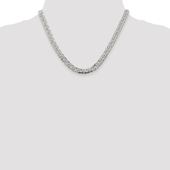 High-Quality 6.25mm Sterling Silver Double Curb Chain - Stylish Flat Design-4