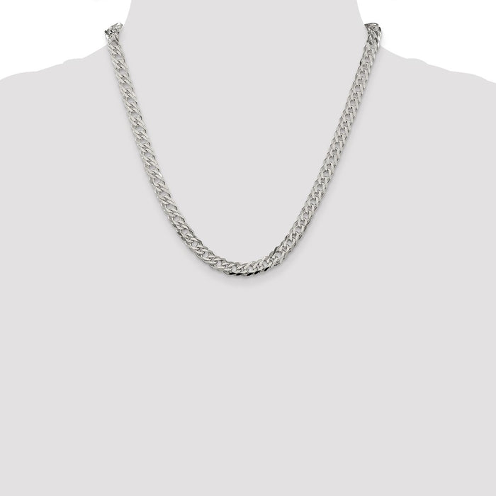 Exclusive 6.25mm Sterling Silver Double Curb Chain - Stylish Flat Design-4