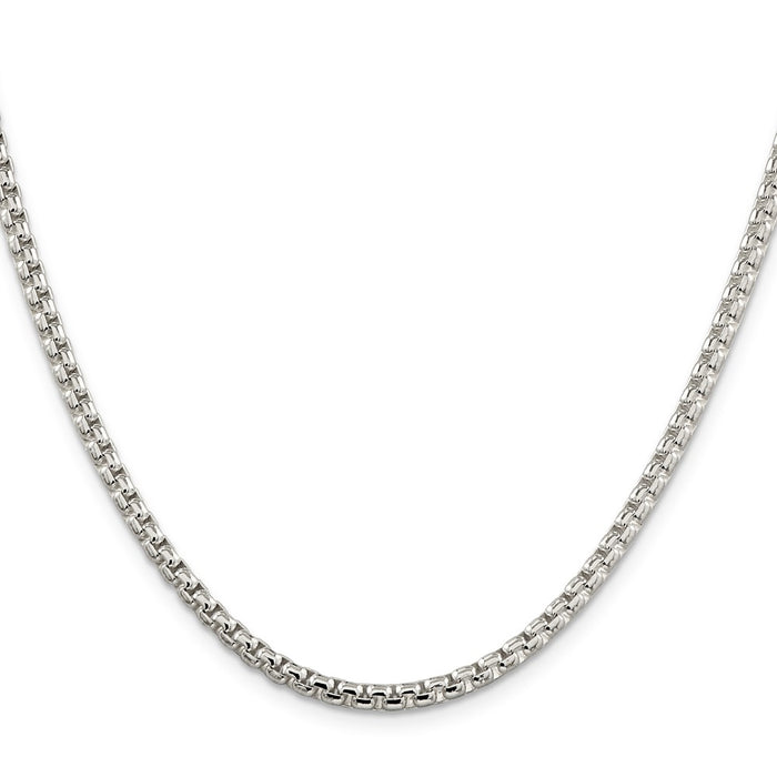 Buy 3.6mm Round Box Chain in Sterling Silver - Stylish & Affordable Jewelry-2