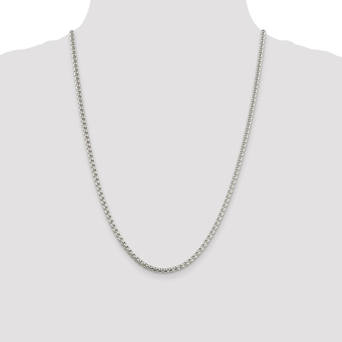 Buy 3.6mm Round Box Chain in Sterling Silver | Affordable Luxury Jewelry-4