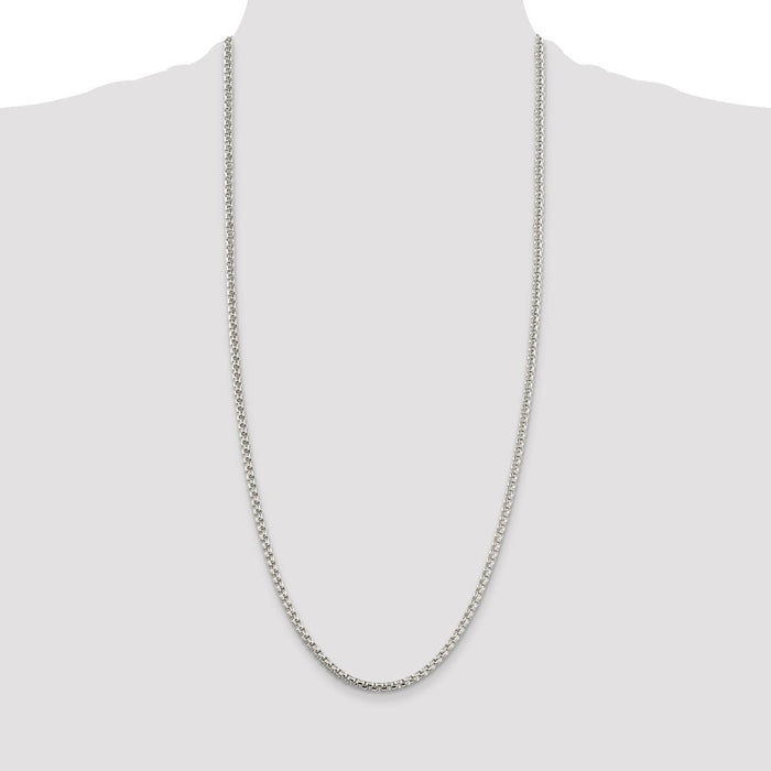 Buy Stylish 3.6mm Round Box Chain in Sterling Silver | Affordable Luxury-4