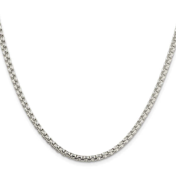 Buy Stylish Rhodium-Plated Sterling Silver 3.6mm Box Chain - Affordable Luxury-2