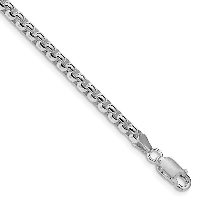 High-Quality Rhodium-Plated Sterling Silver 3.6mm Box Chain - Stylish Value!-1