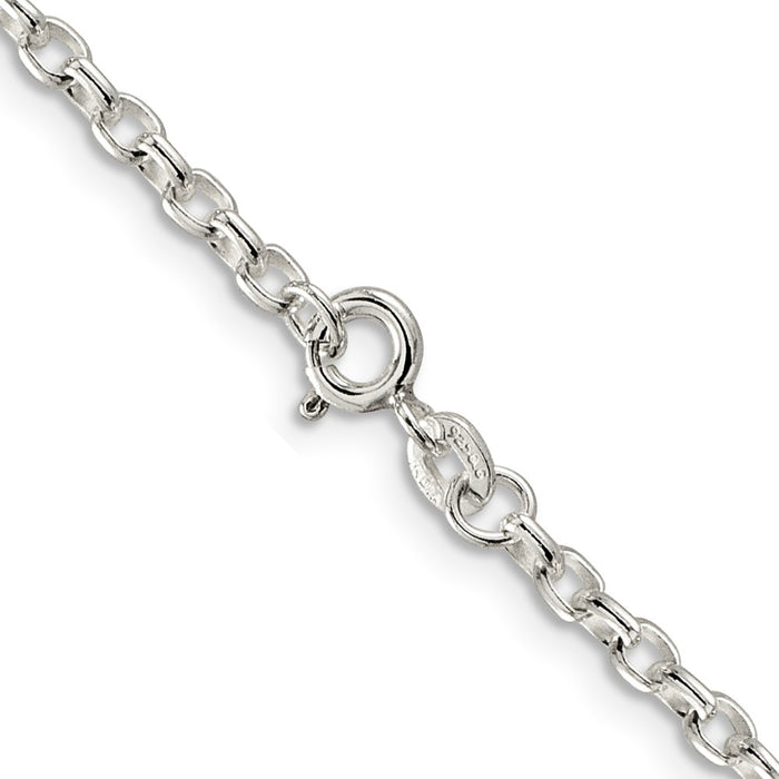 Buy Stylish Sterling Silver 2.75mm Oval Rolo Chain - Affordable Elegance!-3
