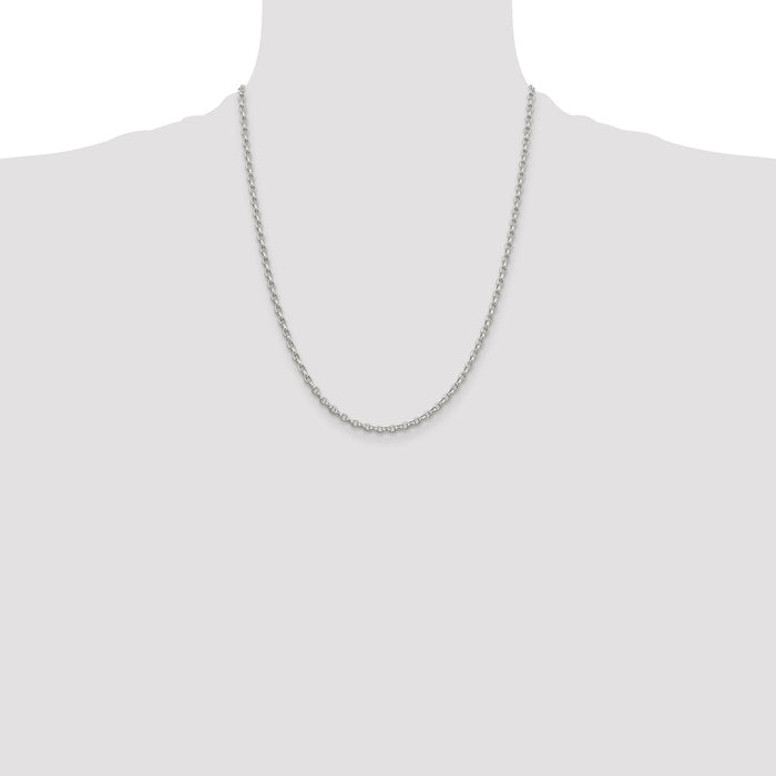 Buy Stylish Sterling Silver 2.75mm Oval Rolo Chain - Affordable Elegance!-4