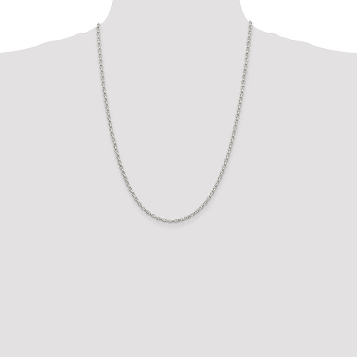 Order Stylish 2.75mm Oval Fancy Rolo Link Chain in Sterling Silver - Affordable Price-4